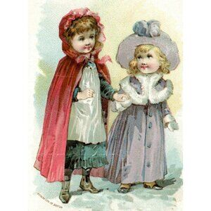 Hartshorn's Cough Balsam Quack Medicine Girls Cloak Fur Victorian Trade Card!